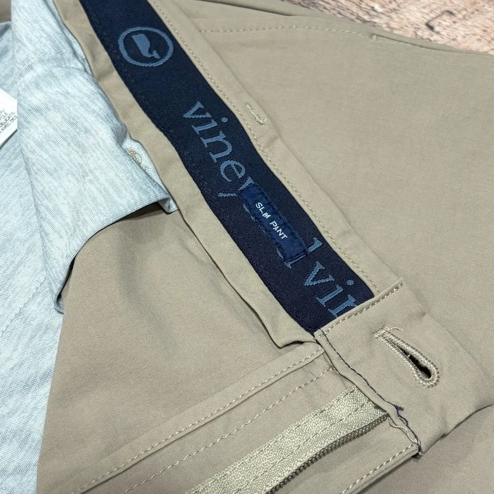 Vineyard Vines On The Go Pant Mens 40x26 Khaki Slim Stretch Performance Chino